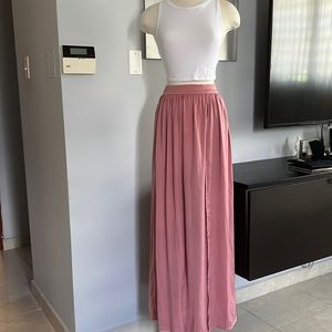 Forever 21 Satin Dusty Rose Maxi Skirt
